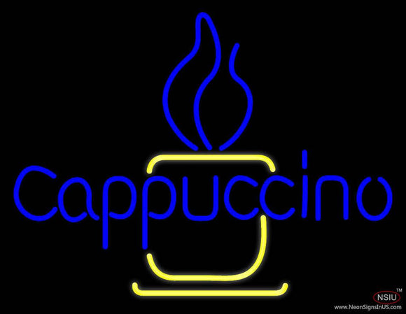 Blue Cappuccino Cup Real Neon Glass Tube Neon Sign