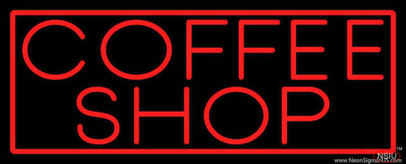 Red Coffee Shop With Red Border Real Neon Glass Tube Neon Sign