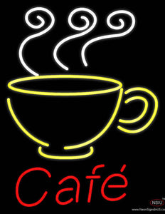Cafe With Coffee Mug Real Neon Glass Tube Neon Sign
