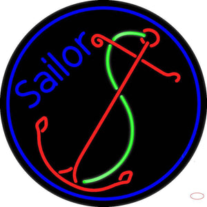 Red Sailor Logo Handmade Art Neon Sign
