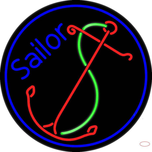 Red Sailor Logo Handmade Art Neon Sign