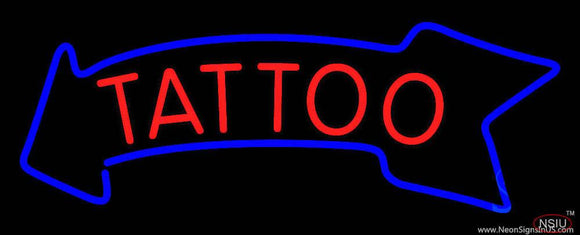 Red Tattoo With Arrow Real Neon Glass Tube Neon Sign