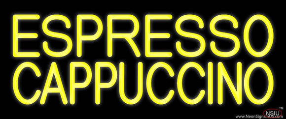 Yellow Cappuccino Espresso Real Neon Glass Tube Neon Sign