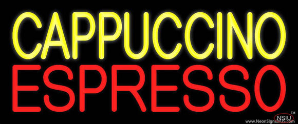 Yellow Cappuccino Red Espresso Real Neon Glass Tube Neon Sign