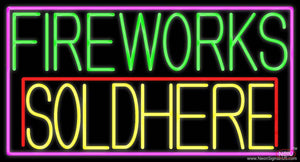 Fire Work Sold Here  Real Neon Glass Tube Neon Sign