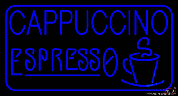 Blue Cappuccino Espresso Real Neon Glass Tube Neon Sign