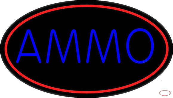 Blue Ammo Handmade Art Neon Sign