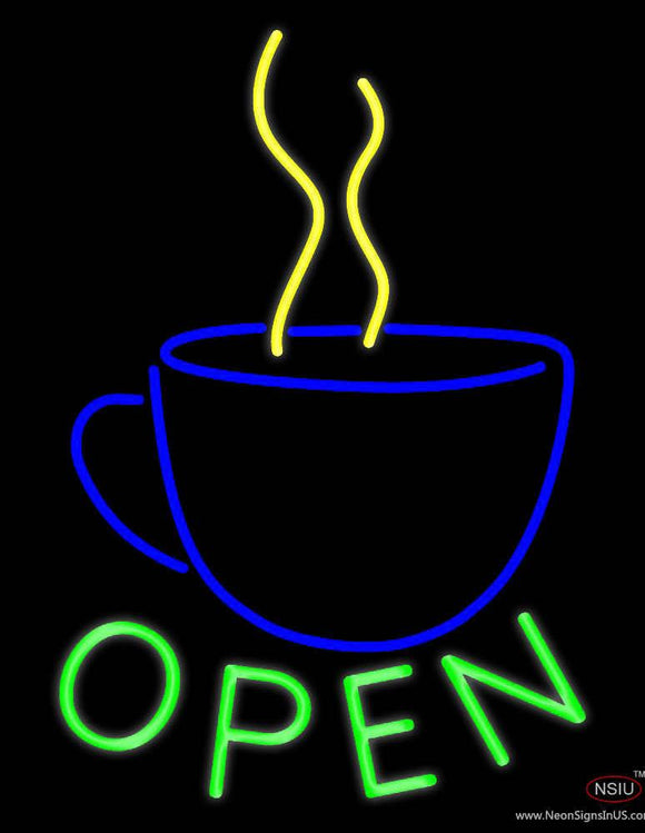 Open Coffee Real Neon Glass Tube Neon Sign