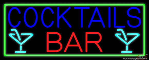 Cocktail Bar With Wine Glass Real Neon Glass Tube Neon Sign