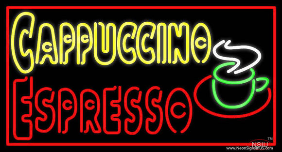 Yellow Cappuccino Red Espresso Real Neon Glass Tube Neon Sign