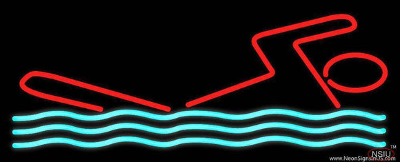 Man Swimming Handmade Art Neon Sign