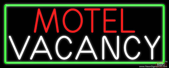 Motel Vacancy With Green Real Neon Glass Tube Neon Sign