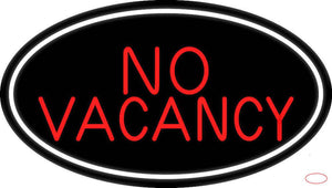 Red No Vacancy With White Border Real Neon Glass Tube Neon Sign