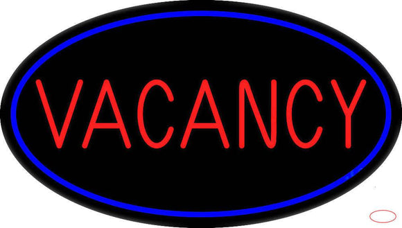Red Vacancy With Blue Border Real Neon Glass Tube Neon Sign