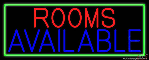 Rooms Available Vacancy With Green Border Real Neon Glass Tube Neon Sign