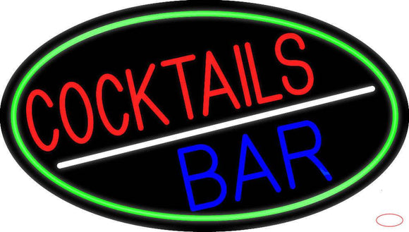 Round Cocktail Bar Real Neon Glass Tube Neon Sign