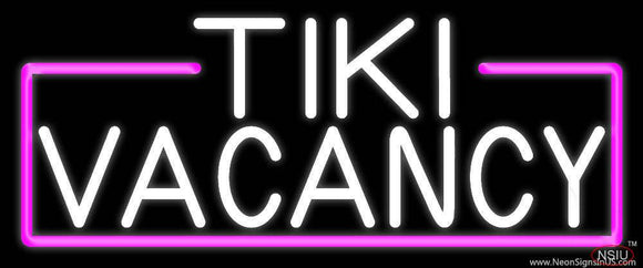 White Tiki Vacancy Real Neon Glass Tube Neon Sign
