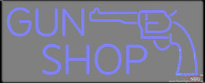 Blue Gun Shop Handmade Art Neon Sign