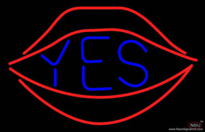 Yes With Red Lips Real Neon Glass Tube Neon Sign