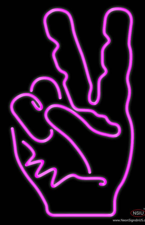 Peace Fingers Real Neon Glass Tube Neon Sign