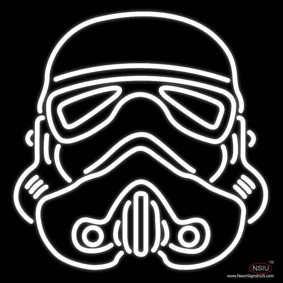 Star Wars Storm Trooper Helmet Real Neon Glass Tube Neon Sign