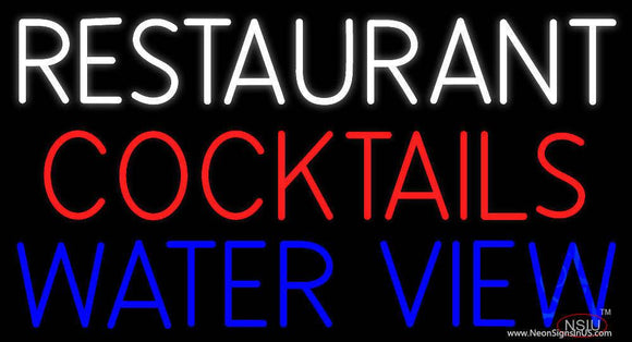Restaurant Cocktails Water View Real Neon Glass Tube Neon Sign