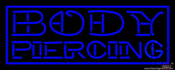 Blue Body Piercing Real Neon Glass Tube Neon Sign