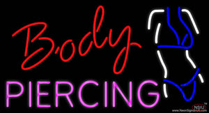 Body Piercing Logo Real Neon Glass Tube Neon Sign