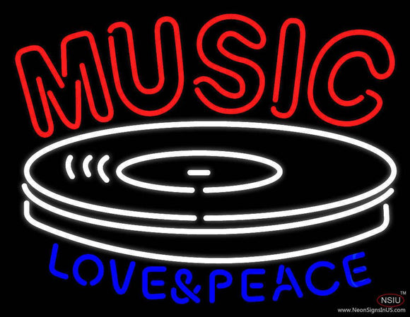 Music Love And Peace Real Neon Glass Tube Neon Sign