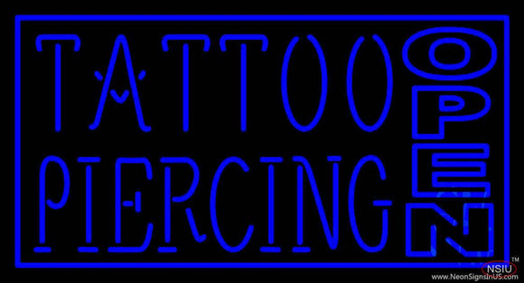 Blue Tattoo Piercing Open Real Neon Glass Tube Neon Sign
