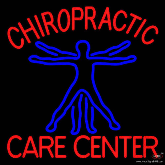 Chiropractic Care Center Human Logo Handmade Art Neon Sign