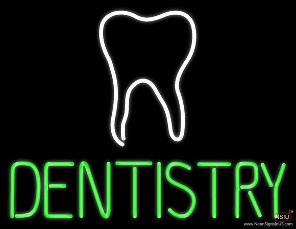 Dentistry With Tooth Logo Handmade Art Neon Sign