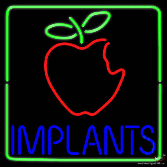 Implants With Apple Logo Handmade Art Neon Sign