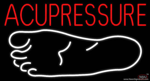 Red Acupressure Foot Logo Handmade Art Neon Sign