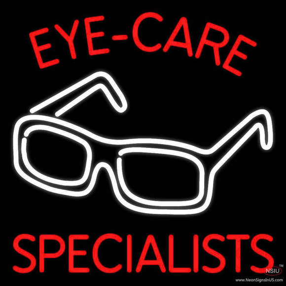 Eye Care Specialist With Glasses Logo Handmade Art Neon Sign