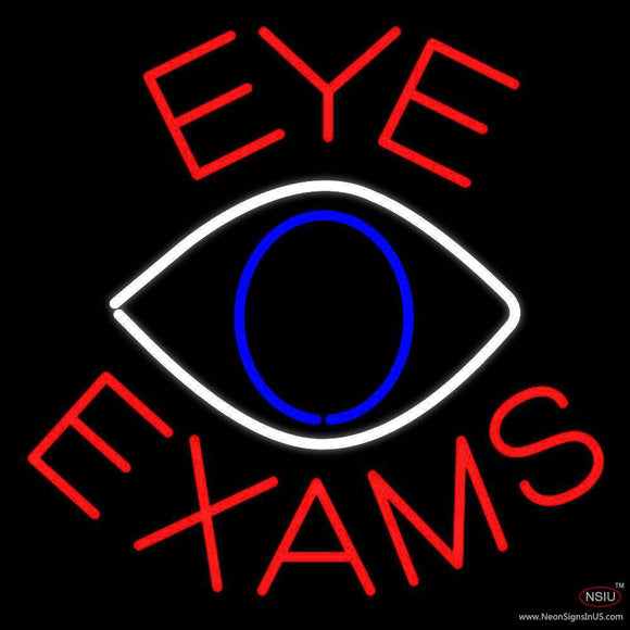 Eye Exams With Eye Logo Handmade Art Neon Sign