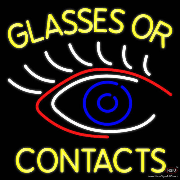 Glasses Or Contacts Eye Logo Handmade Art Neon Sign