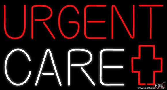 Red Urgent Care Plus Logo Handmade Art Neon Sign