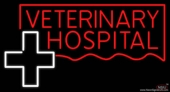 Veterinary Hospital With Plus Logo Handmade Art Neon Sign
