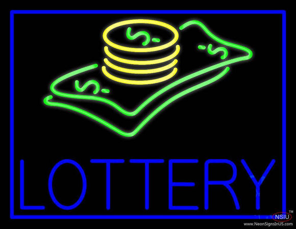 Blue Lottery Logo Handmade Art Neon Sign