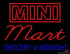 Mini Mart Groceries Till Midnight Handmade Art Neon Sign