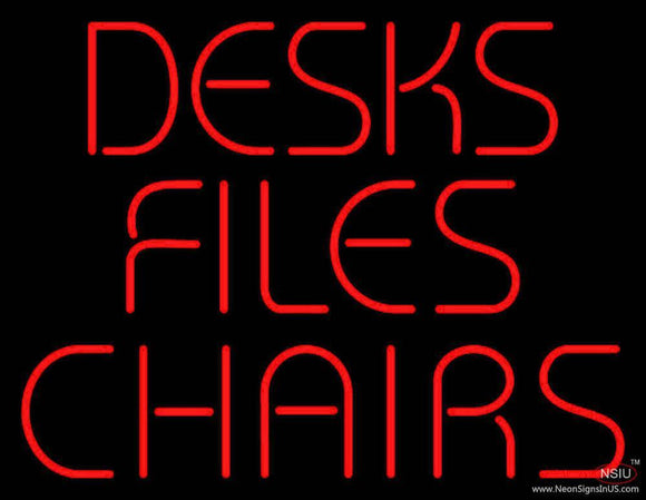 Desks Files Chairs Handmade Art Neon Sign