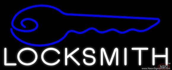 Locksmith Key Logo With Number  Handmade Art Neon Sign
