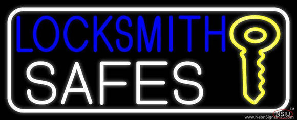 Locksmith Safes Key Logo  Handmade Art Neon Sign