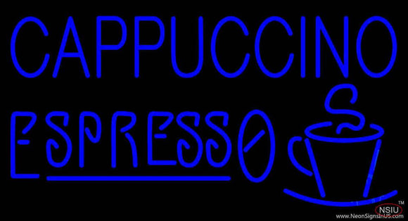Blue Cappuccino Espresso Real Neon Glass Tube Neon Sign