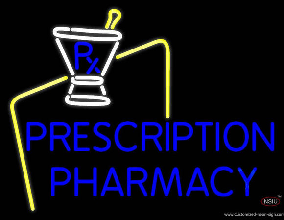 Prescription Pharmacy Handmade Art Neon Sign