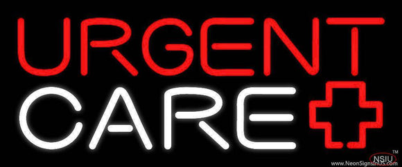 Red Urgent Care Plus Logo  Handmade Art Neon Sign
