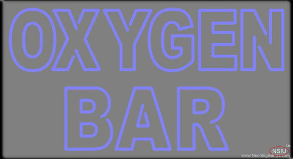 Blue Oxygen Bar Handmade Art Neon Sign