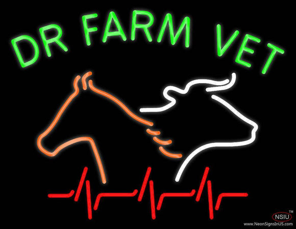 Dr Farm Vet Handmade Art Neon Sign