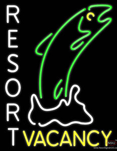 Resort Vacancy With Fish Real Neon Glass Tube Neon Sign